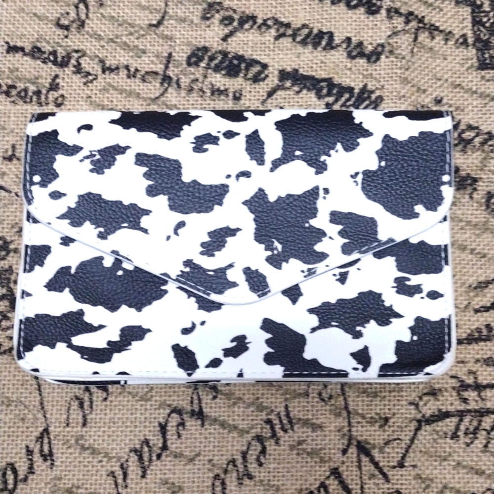 Cell Phone Holster 2 Belt Loop Cow Spots Pattern
